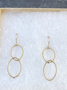 Gold Fill Oval Drop Earrings